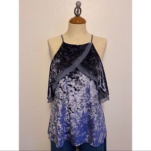 White House Black Market Crushed Velvet Halter Top